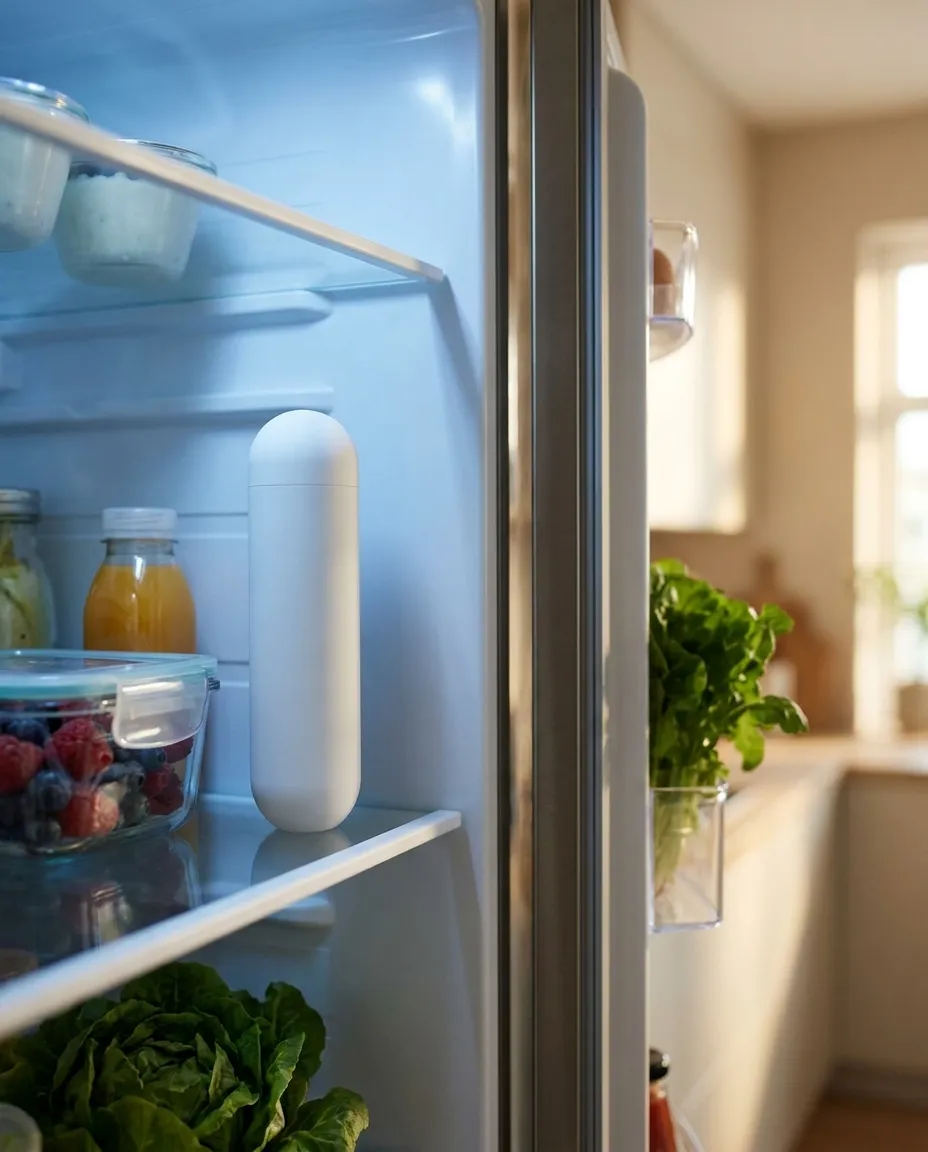 Cold Control Capsule on a home refrigerator shelf